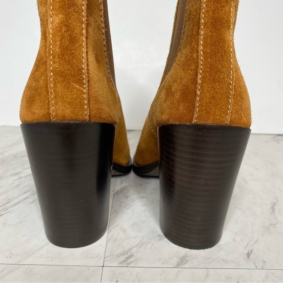 New! Vince Camuto Ratony Brown Suede Heeled Bootie 10M - Picture 4 of 14